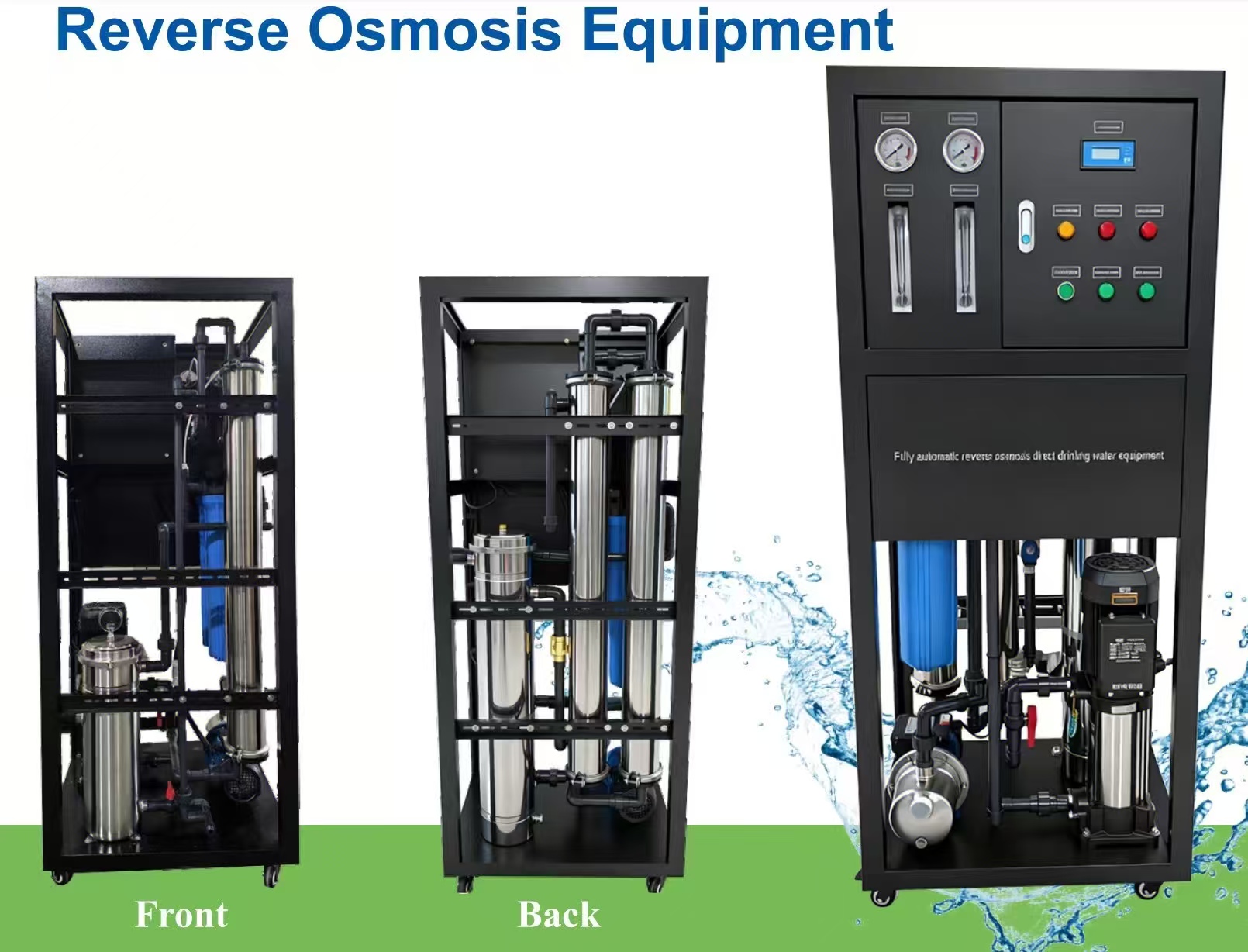 Black 250-500LPH industrial water treatment system, small water filter.